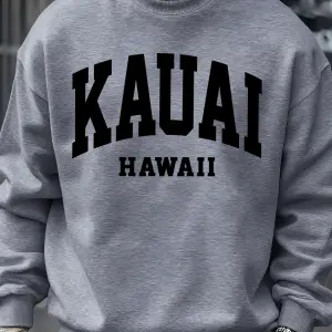 Kauai Hawaii Mektup Baskılar Erkek Kazak Moda Hip Hop Kazak Polar Büyük Boy Giysiler Sonbahar
