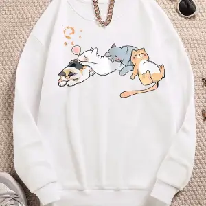 Kawai Cat Köstebek Sokak Trend Tasarım Harajuku/Gotik Beyaz