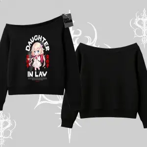 Kayık Yaka Sweatshirt Anime Girl Daughter In Law Baskılı