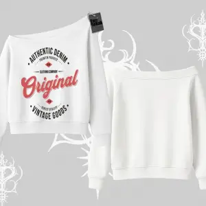 Kayık Yaka Sweatshirt Authentic Denim Original