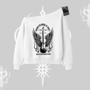Kayık Yaka Sweatshirt Born to Rock Eternal Flame Legacy