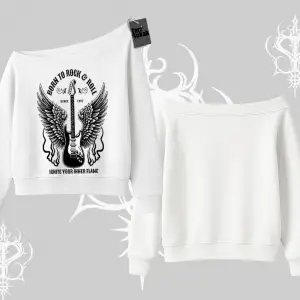 Kayık Yaka Sweatshirt Born to Rock Eternal Flame Legacy