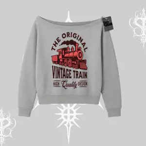 Kayık Yaka Sweatshirt Classic Railroad Vintage Train Street Aesthetic