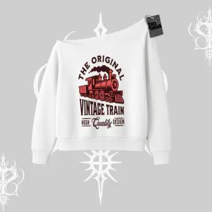 Kayık Yaka Sweatshirt Classic Railroad Vintage Train Street Aesthetic