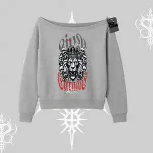 Kayık Yaka Sweatshirt Crowned Lion Rock Authority Myth