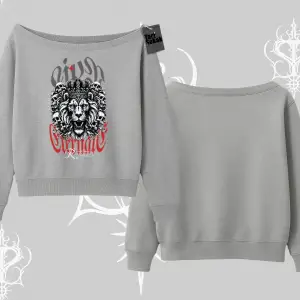 Kayık Yaka Sweatshirt Crowned Lion Rock Authority Myth