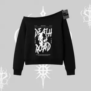Kayık Yaka Sweatshirt Death Road Memento Mori Street Manifest
