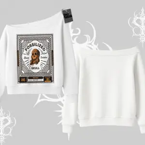 Kayık Yaka Sweatshirt Fossilized Skull Underground Archive