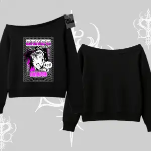 Kayık Yaka Sweatshirt Games Schoolgirl Anime Baskılı