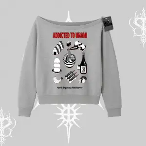 Kayık Yaka Sweatshirt Japon Mutfağı Umami Temalı Baskılı