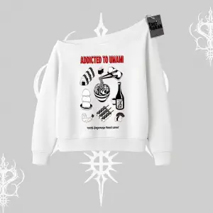 Kayık Yaka Sweatshirt Japon Mutfağı Umami Temalı Baskılı
