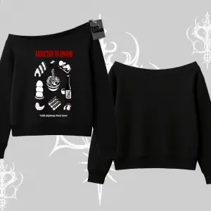 Kayık Yaka Sweatshirt Japon Mutfağı Umami Temalı Baskılı