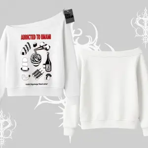 Kayık Yaka Sweatshirt Japon Mutfağı Umami Temalı Baskılı