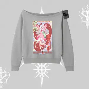 Kayık Yaka Sweatshirt Madness Unleashed Anime Girl Baskılı