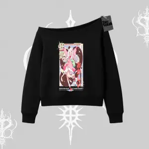 Kayık Yaka Sweatshirt Madness Unleashed Anime Girl Baskılı