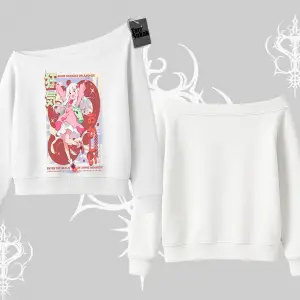 Kayık Yaka Sweatshirt Madness Unleashed Anime Girl Baskılı