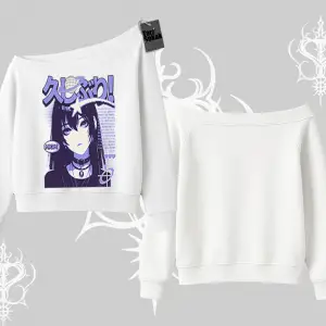 Kayık Yaka Sweatshirt Neo Tokyo Girl Y2K Street Anime Aesthetic