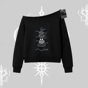 Kayık Yaka Sweatshirt Noodle Theory Hand Drawn Concept