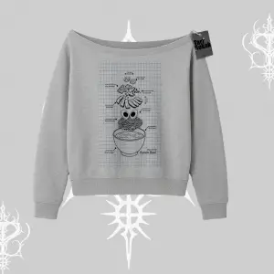 Kayık Yaka Sweatshirt Noodle Theory Hand Drawn Concept