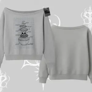 Kayık Yaka Sweatshirt Noodle Theory Hand Drawn Concept