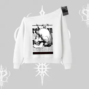 Kayık Yaka Sweatshirt Rebellion Skull Underground Street Legacy