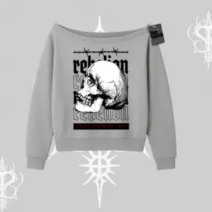 Kayık Yaka Sweatshirt Rebellion Skull Underground Street Legacy