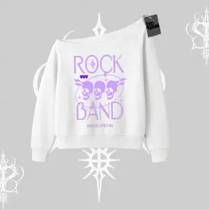 Kayık Yaka Sweatshirt Rock Band Street Noise Culture