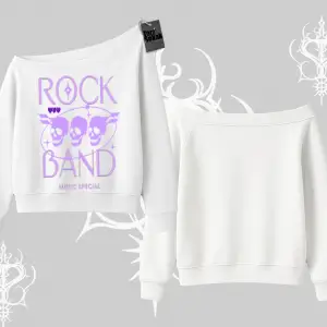 Kayık Yaka Sweatshirt Rock Band Street Noise Culture