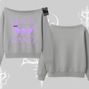 Kayık Yaka Sweatshirt Rock Band Street Noise Culture