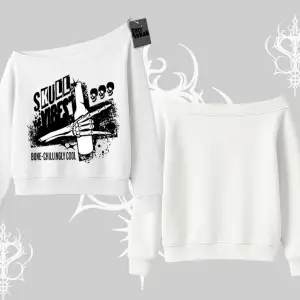 Kayık Yaka Sweatshirt Skull Impact Bone Chilling Street Icon