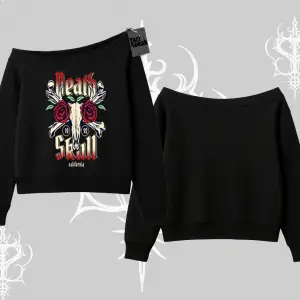 Kayık Yaka Sweatshirt Skull & Roses Vintage West Coast Rebellion