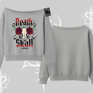 Kayık Yaka Sweatshirt Skull & Roses Vintage West Coast Rebellion