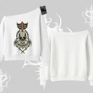 Kayık Yaka Sweatshirt Sword Knight Skull Impossible Street Creed