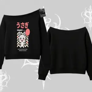 Kayık Yaka Sweatshirt Usagi Kawaii Cute Heart Energy