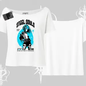 Kayık Yaka Tshirt Anime Cyberpunk Kız Baskılı