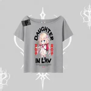 Kayık Yaka Tshirt Anime Girl Daughter In Law Baskılı