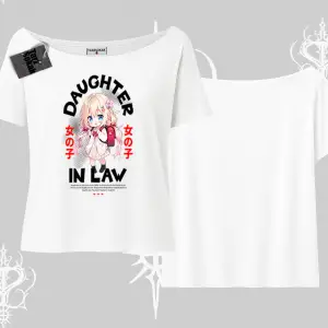 Kayık Yaka Tshirt Anime Girl Daughter In Law Baskılı