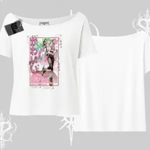 Kayık Yaka Tshirt Anime Kawaii Japon Kız Desenli