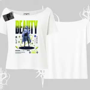Kayık Yaka Tshirt Anime Unity Neon Detaylı Grafik Baskılı