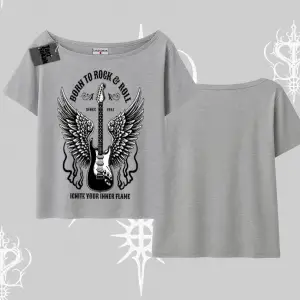 Kayık Yaka Tshirt Born to Rock Eternal Flame Legacy