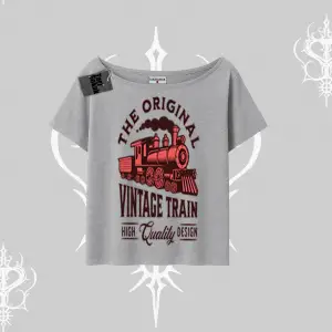 Kayık Yaka Tshirt Classic Railroad Vintage Train Street Aesthetic