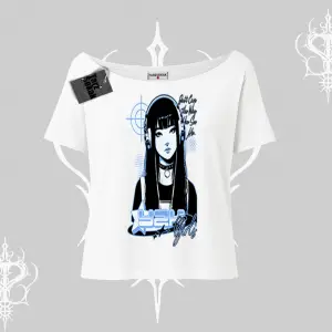 Kayık Yaka Tshirt Cyber Y2K Anime Girl Street Sound Aesthetic