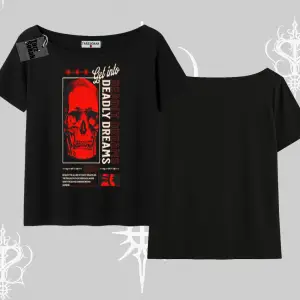Kayık Yaka Tshirt Deadly Dreams Skull Redcore Street Manifest