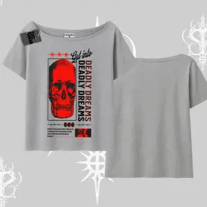 Kayık Yaka Tshirt Deadly Dreams Skull Redcore Street Manifest