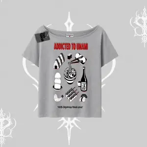 Kayık Yaka Tshirt Japon Mutfağı Umami Temalı Baskılı