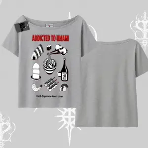 Kayık Yaka Tshirt Japon Mutfağı Umami Temalı Baskılı