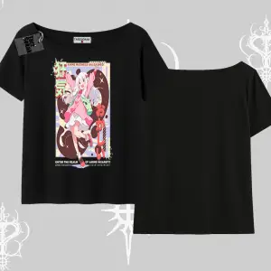 Kayık Yaka Tshirt Madness Unleashed Anime Girl Baskılı