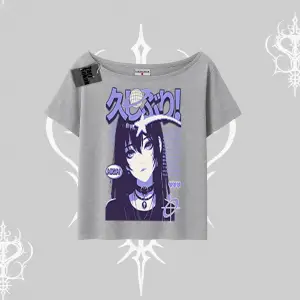 Kayık Yaka Tshirt Neo Tokyo Girl Y2K Street Anime Aesthetic