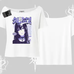 Kayık Yaka Tshirt Neo Tokyo Girl Y2K Street Anime Aesthetic