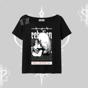 Kayık Yaka Tshirt Rebellion Skull Underground Street Legacy